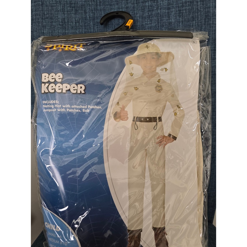 Spirit Halloween Bee Keeper Costume Child Small 4-6 Jumpsuit Hat Belt 967328